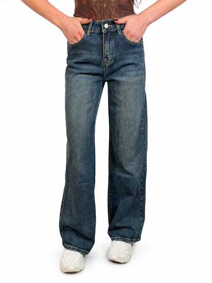 Jeans Galassia Texas con dettagli marroni - fronte su sfondo bianco