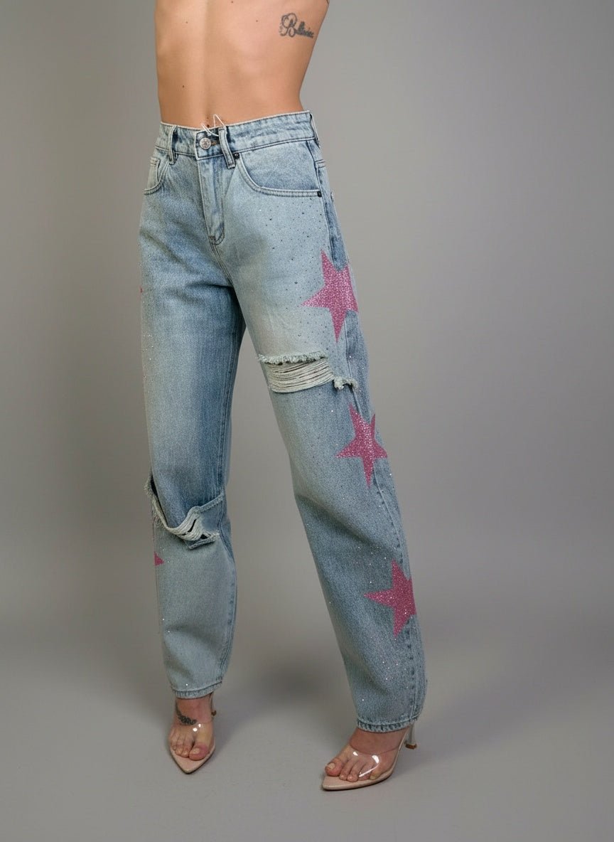 Jeans Pink Star - Abbigliamento Jessica