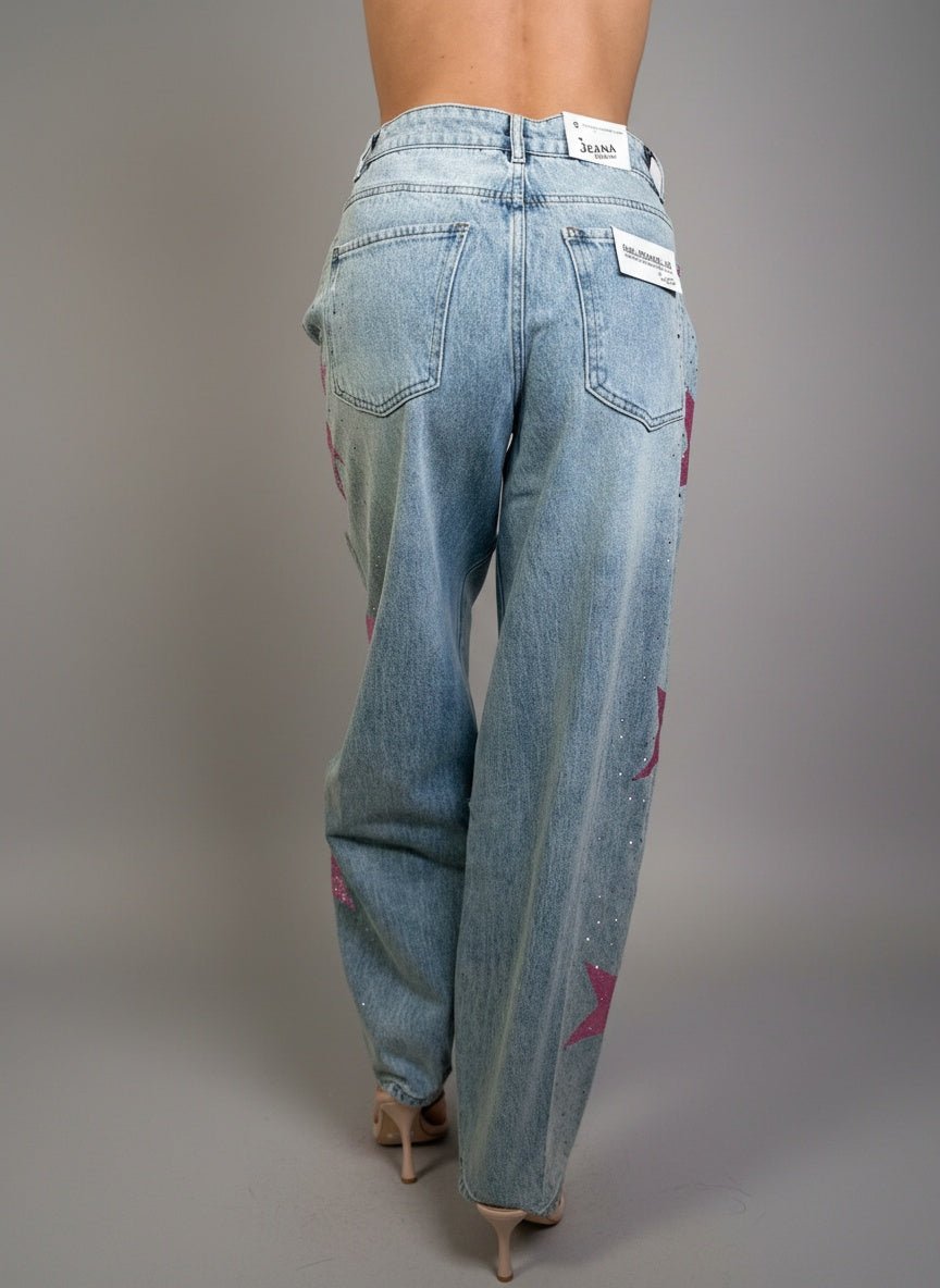Jeans Pink Star - Abbigliamento Jessica