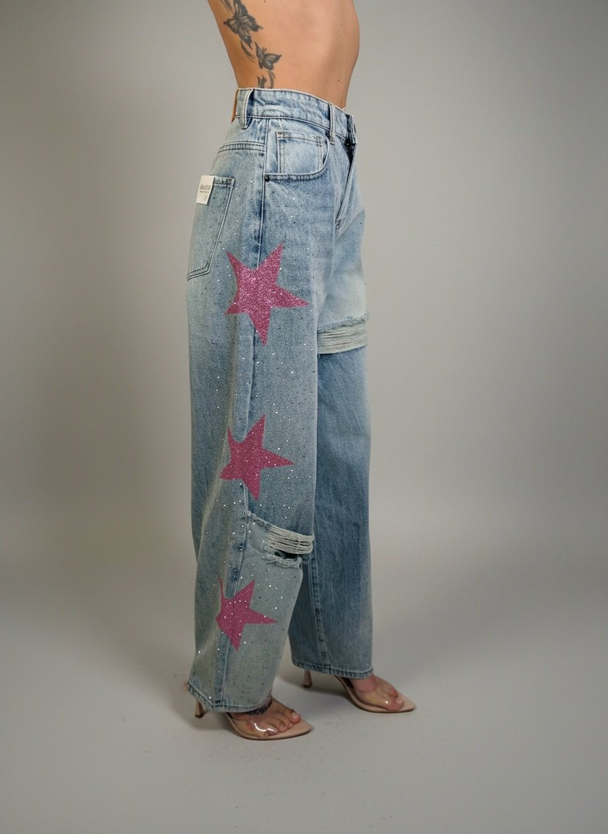 Jeans Pink Star - Abbigliamento Jessica