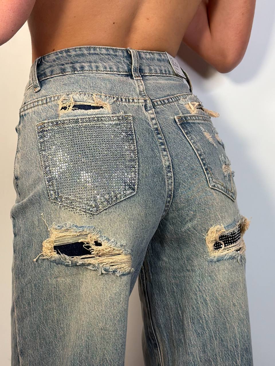 Jeans Tasca Strass - Abbigliamento Jessica