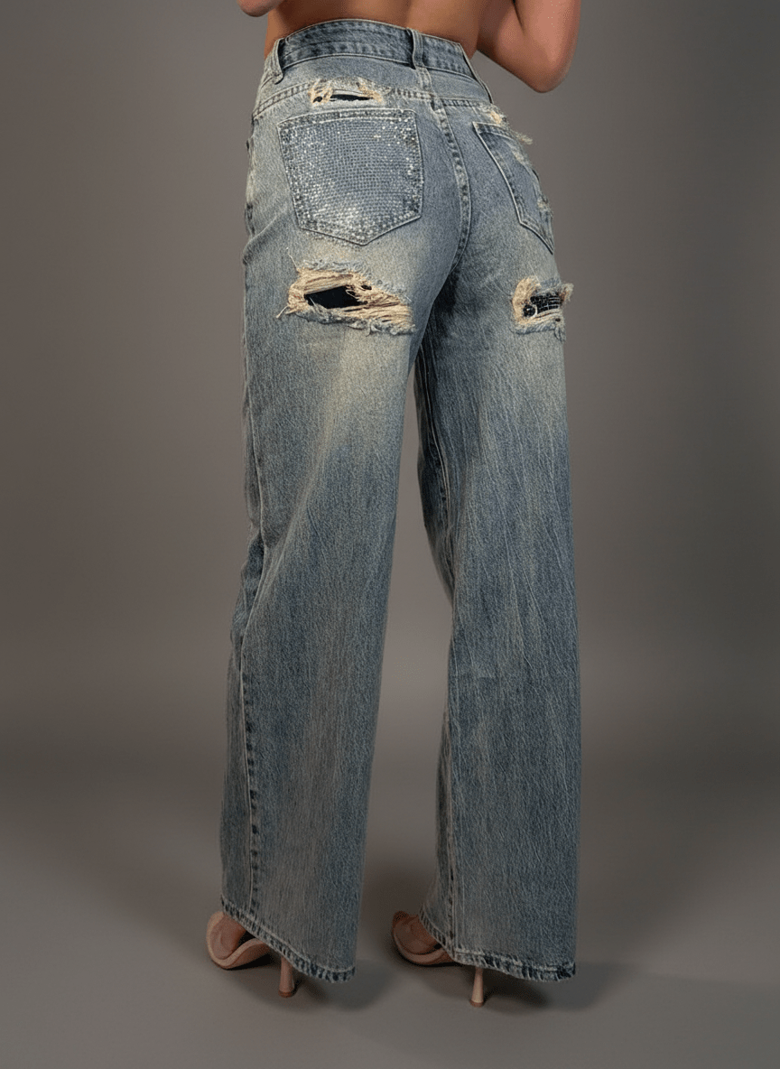 Jeans Tasca Strass - Abbigliamento Jessica