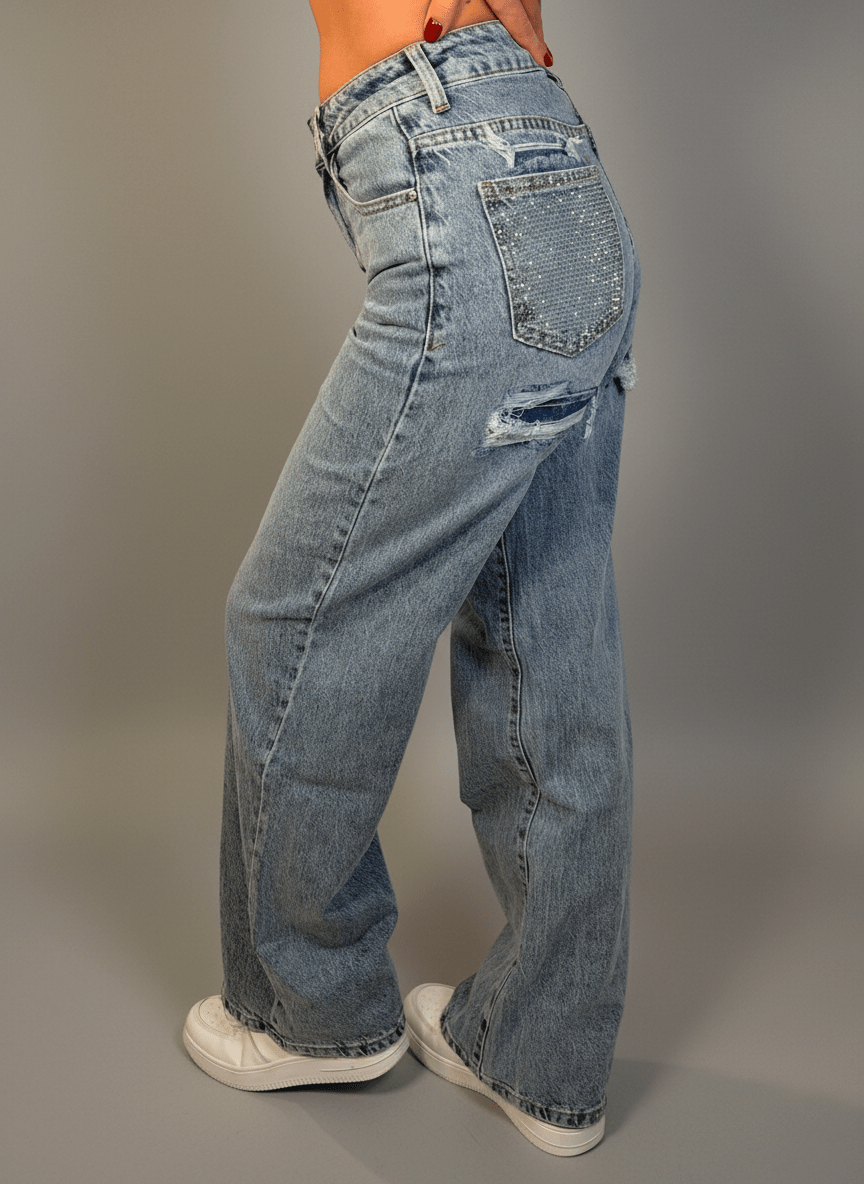 Jeans Tasca Strass - Abbigliamento Jessica