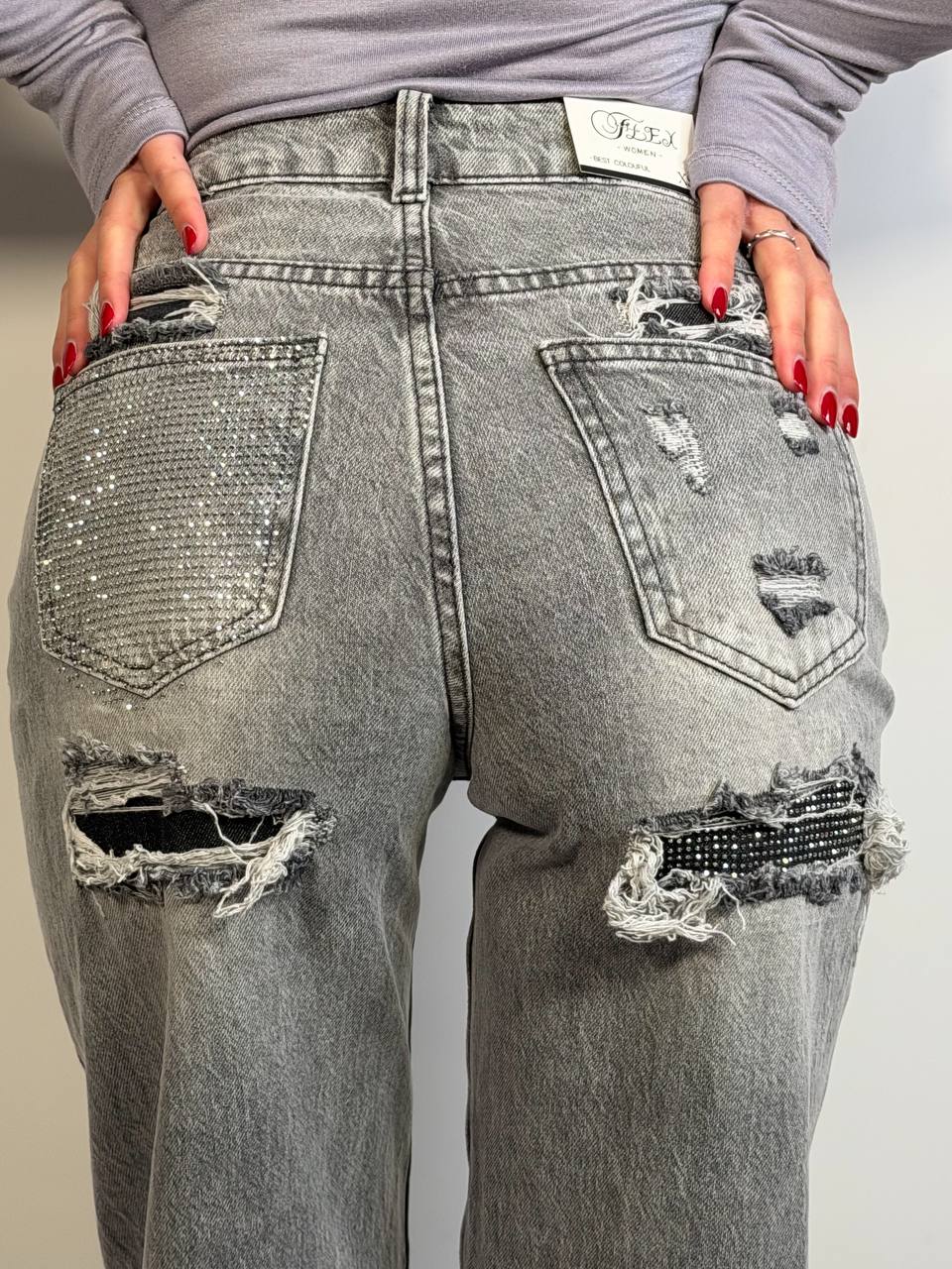 Jeans Tasca Strass - Abbigliamento Jessica