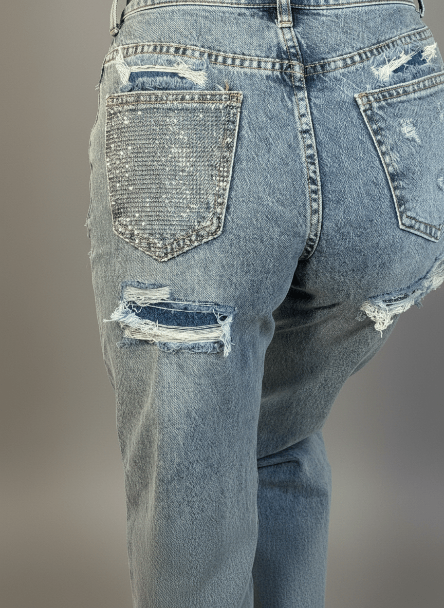 Jeans Tasca Strass - Abbigliamento Jessica