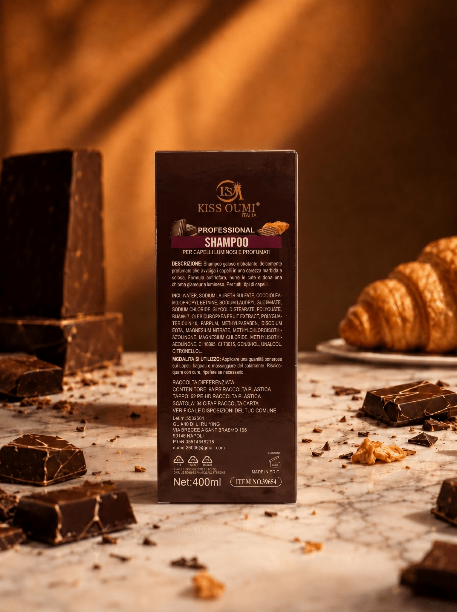 Kiss Oumi Essenza Araba Chocolate & Bread Shampoo 🍫 400ml - Abbigliamento Jessica