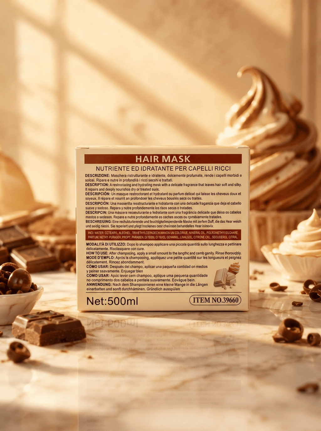 Kiss Oumi Essenza Araba Chocolate & Ice Cream Hair Mask 🍦 500ml - Abbigliamento Jessica