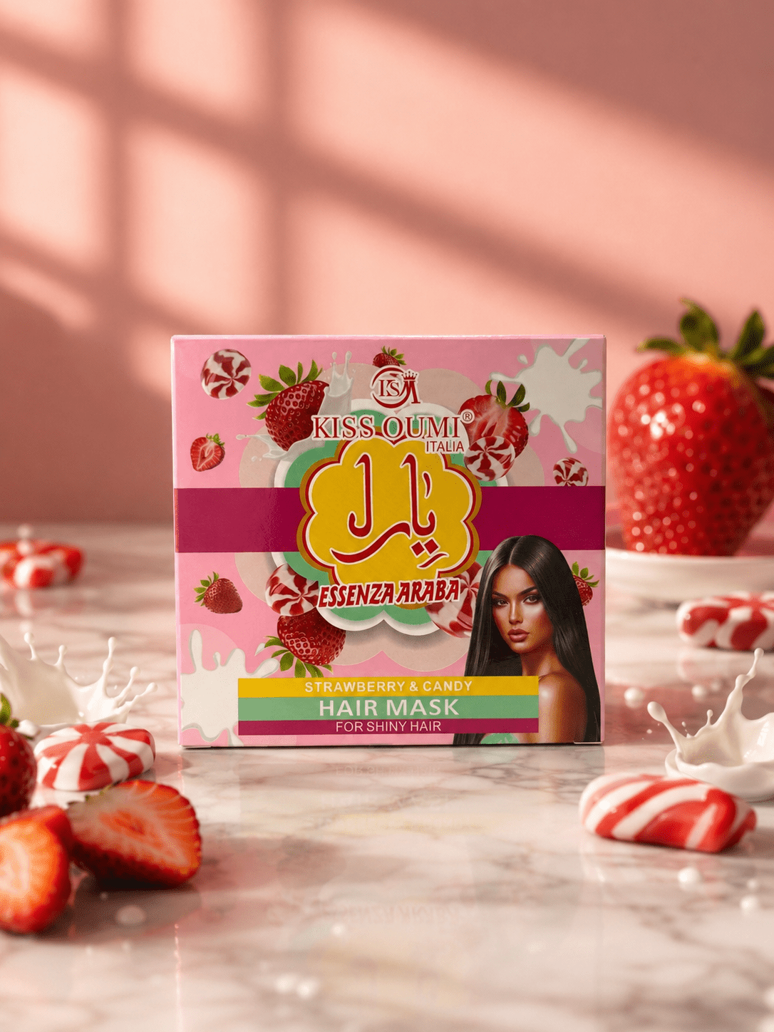 Kiss Oumi Essenza Araba Strawberry & Candy Hair Mask 🍓 500ml - Abbigliamento Jessica