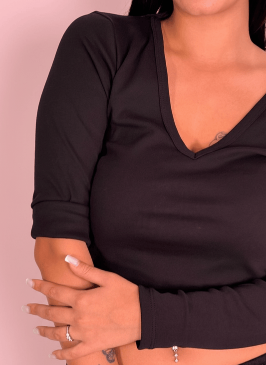 Maglia Basic Essential Nero - Abbigliamento Jessica