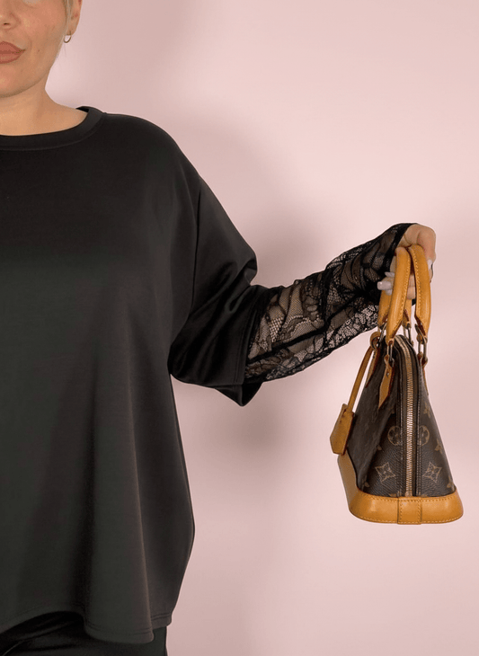 Maglia Con Maniche In Pizzo - Abbigliamento Jessica