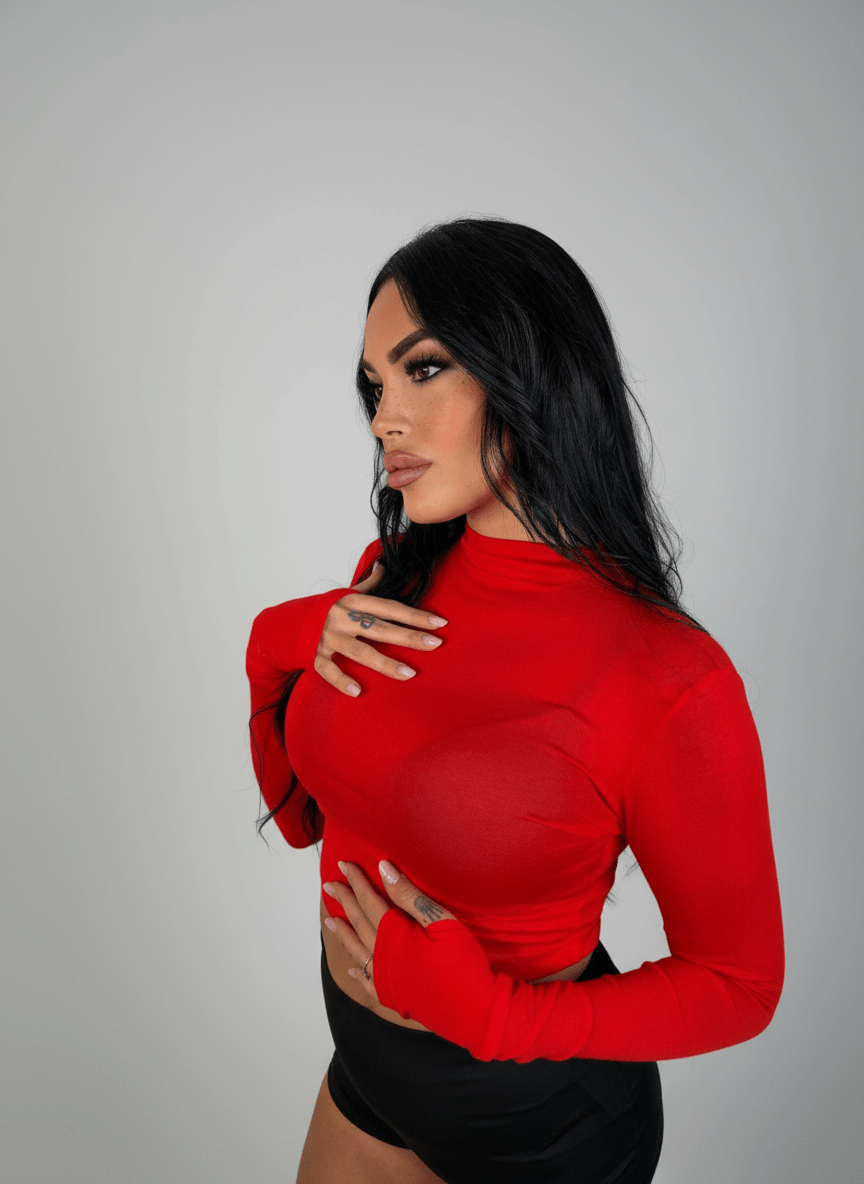 Maglia Crop Paris Con Manicotti - Abbigliamento Jessica