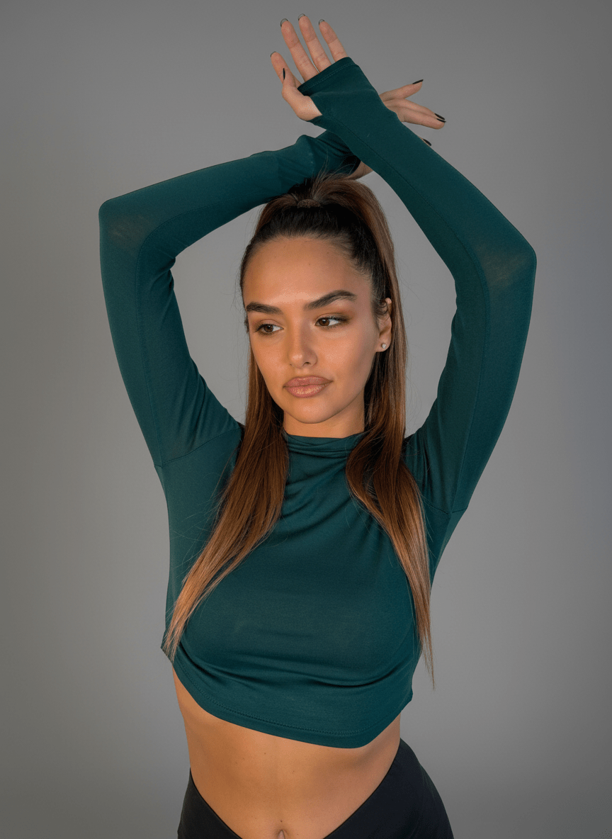 Maglia Crop Paris Con Manicotti - Abbigliamento Jessica