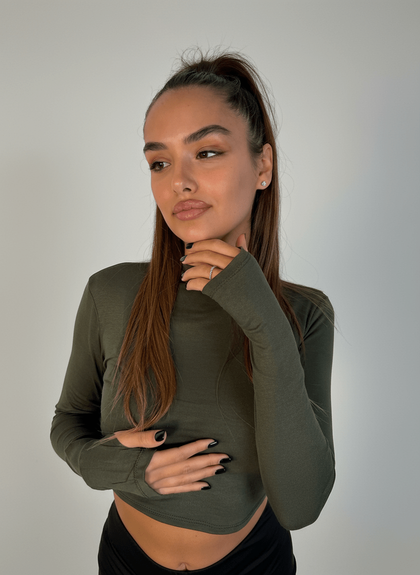 Maglia Crop Paris Con Manicotti - Abbigliamento Jessica