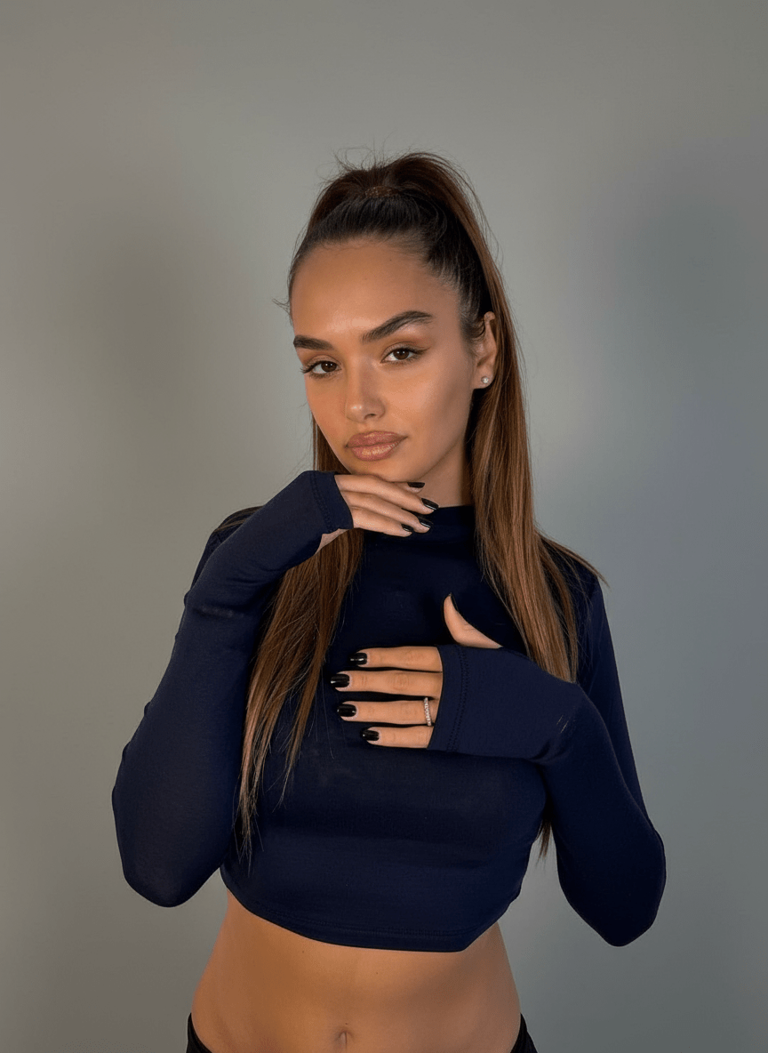 Maglia Crop Paris Con Manicotti - Abbigliamento Jessica