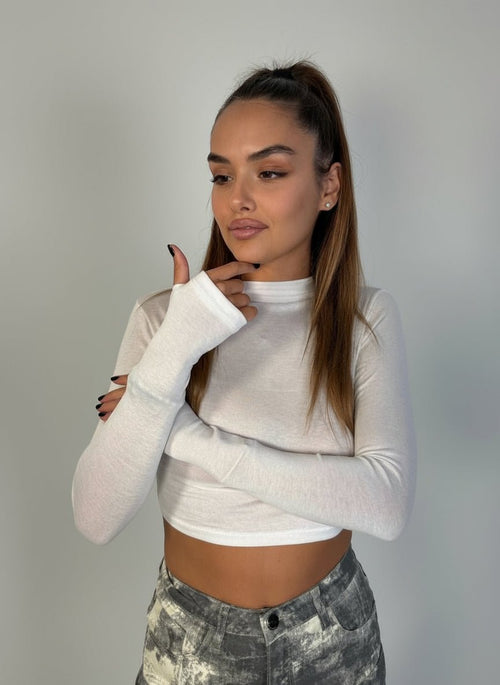 Maglia Crop Paris Con Manicotti - Abbigliamento Jessica