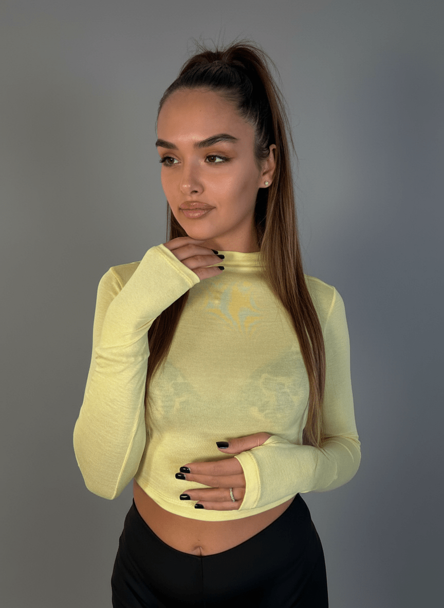 Maglia Crop Paris Con Manicotti - Abbigliamento Jessica