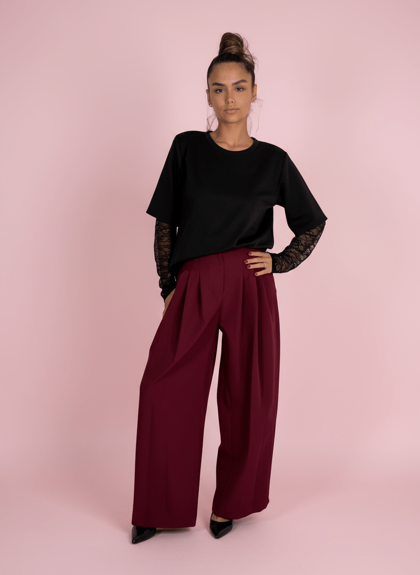 Pantalone Palazzo Fatal Bordeux - Abbigliamento Jessica