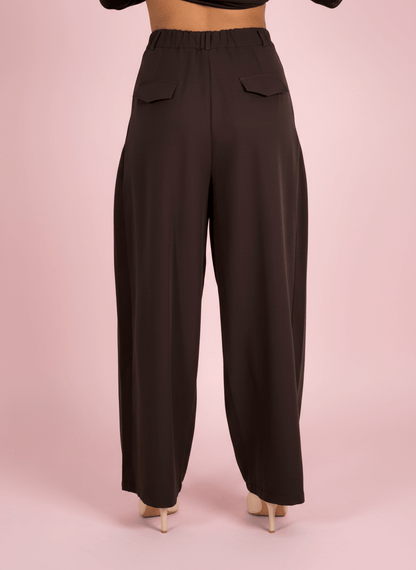 Pantalone Palazzo Fatal Marrone - Abbigliamento Jessica