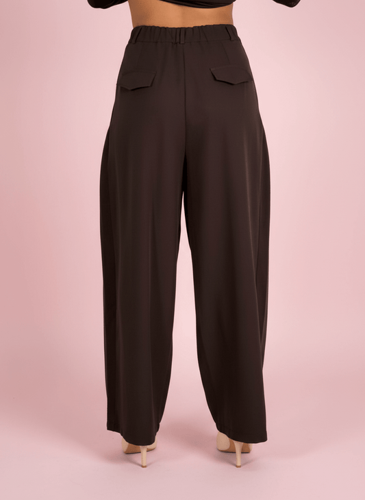 Pantalone Palazzo Fatal Marrone - Abbigliamento Jessica