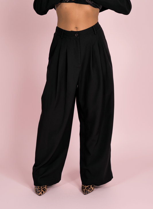 Pantalone Palazzo Fatal Nero - Abbigliamento Jessica