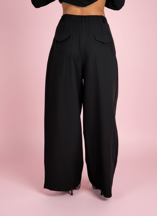 Pantalone Palazzo Fatal Nero - Abbigliamento Jessica