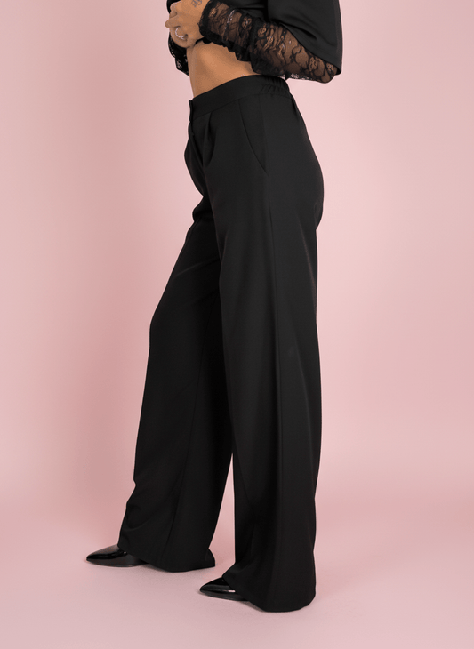 Pantalone Wide Leg Nero - Abbigliamento Jessica