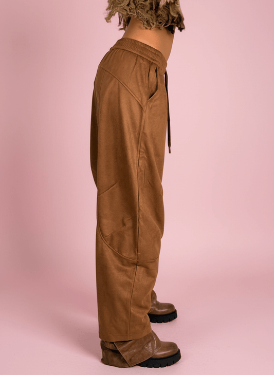 Pantaloni Soft Street Cuoio - Abbigliamento Jessica