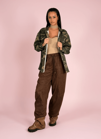 Pantaloni Soft Street Marrone - Abbigliamento Jessica