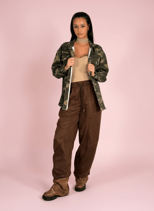 Pantaloni Soft Street Marrone - Abbigliamento Jessica