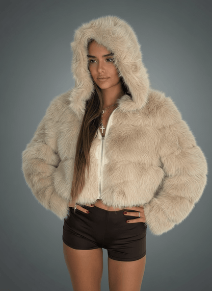 Pelliccia Soft Glam Beige - Abbigliamento Jessica