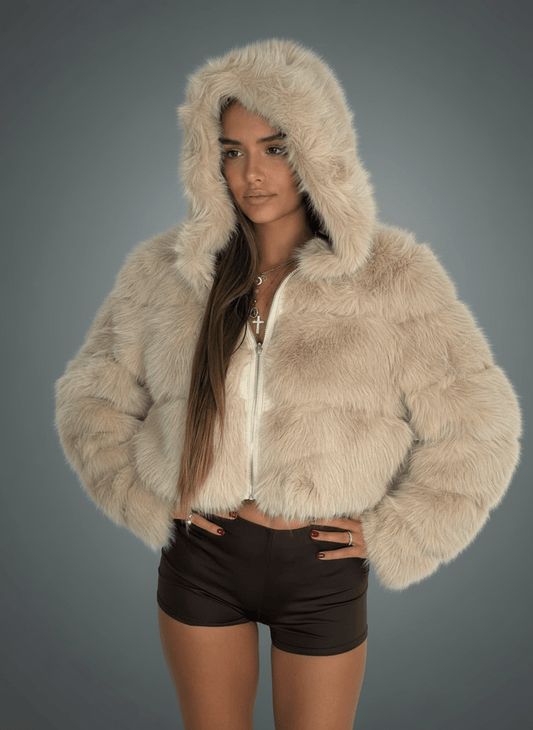 Pelliccia Soft Glam Beige - Abbigliamento Jessica