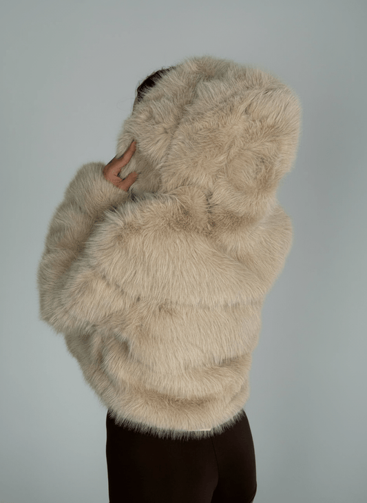 Pelliccia Soft Glam Beige - Abbigliamento Jessica