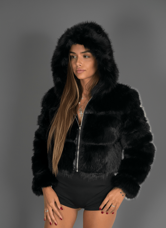 Pelliccia Soft Glam Nera - Abbigliamento Jessica