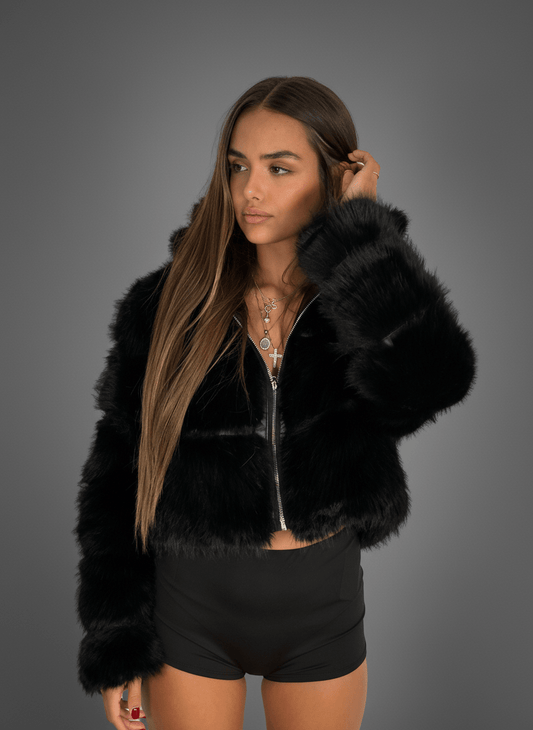 Pelliccia Soft Glam Nera - Abbigliamento Jessica