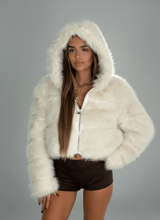 Pelliccia Soft Glam Panna - Abbigliamento Jessica