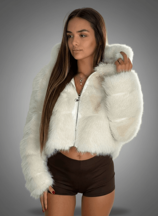 Pelliccia Soft Glam Panna - Abbigliamento Jessica