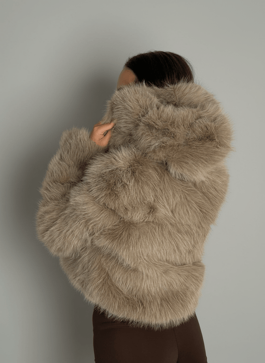 Pelliccia Soft Glam Tortora - Abbigliamento Jessica