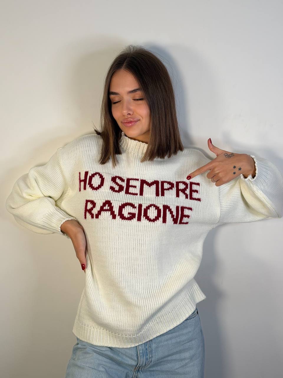 Pull Ho Sempre Ragione Maiuscolo - Abbigliamento Jessica