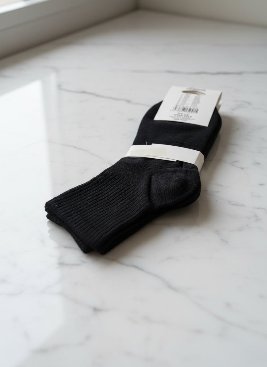 Set 3 Calzini Donna Ultra Morbidi – Comfort Quotidiano (Bianco/Nero) - Abbigliamento Jessica