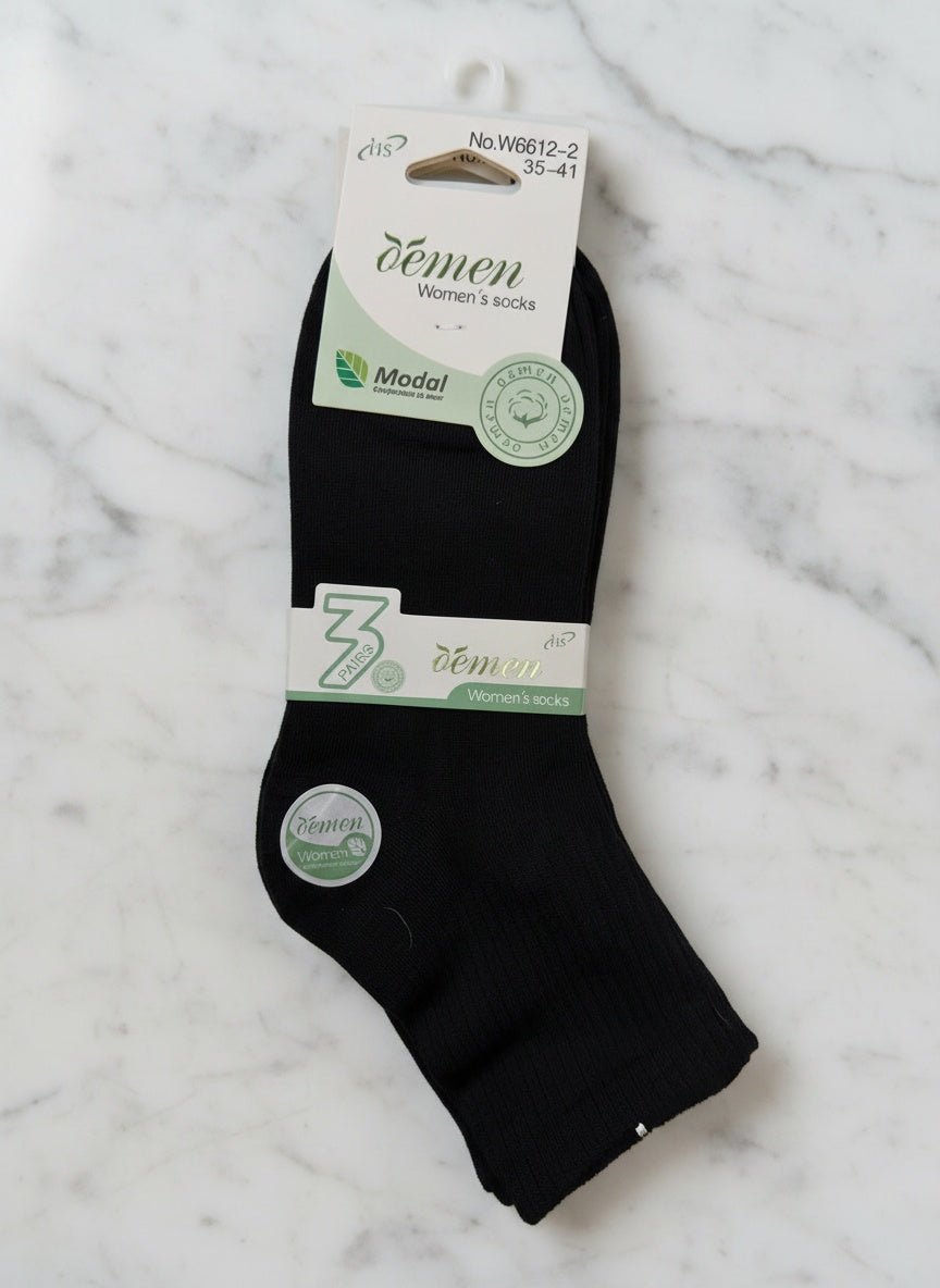 Set 3 Calzini Donna Ultra Morbidi – Comfort Quotidiano (Bianco/Nero) - Abbigliamento Jessica