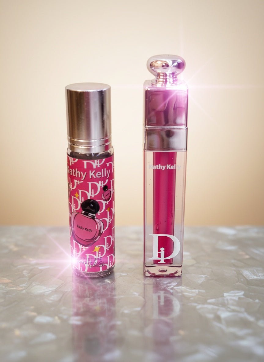 Set Glow & Fragrance – Lip Gloss Effetto Volume + Profumo Roll - On - Abbigliamento Jessica