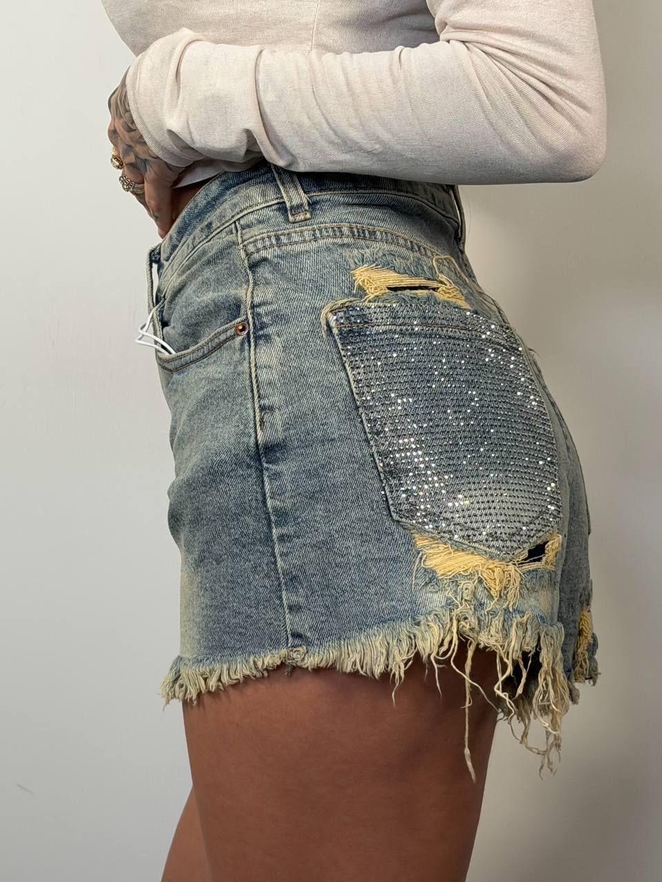 Shorts Tasca Strass - Abbigliamento Jessica
