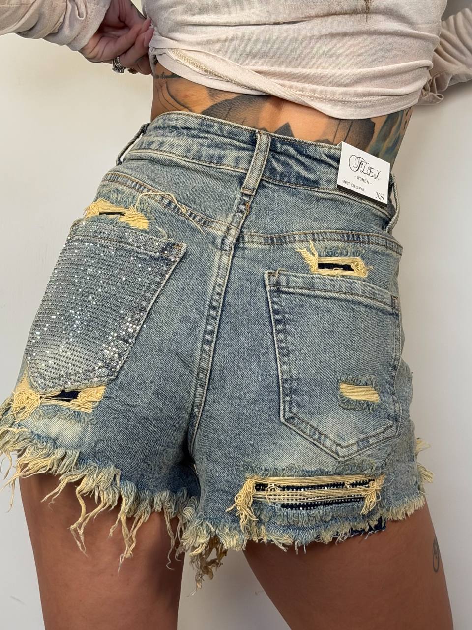 Shorts Tasca Strass - Abbigliamento Jessica