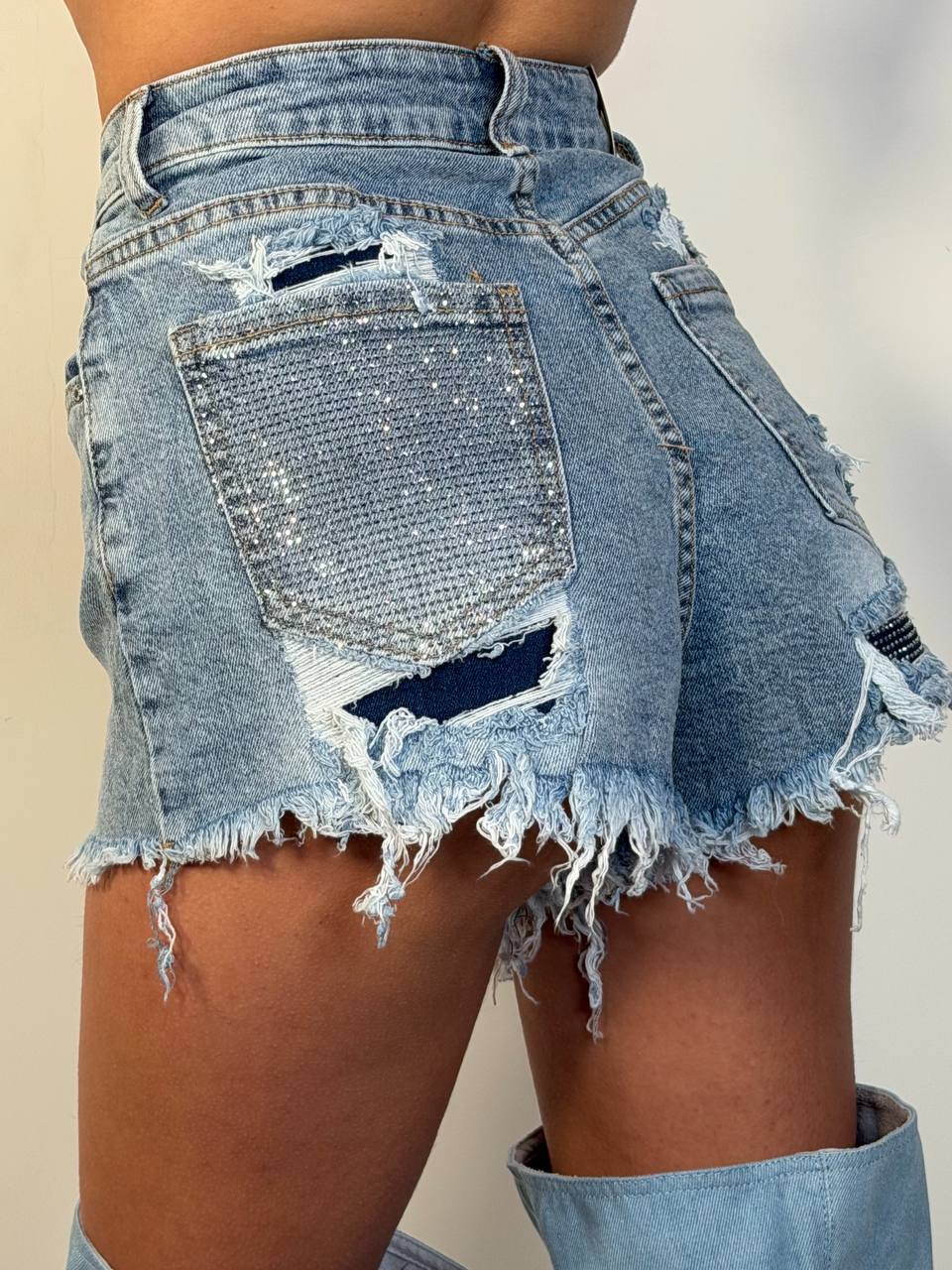 Shorts Tasca Strass - Abbigliamento Jessica