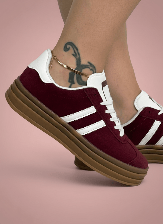 Sneakers Eco Camoscio Vibe Bordeux - Abbigliamento Jessica