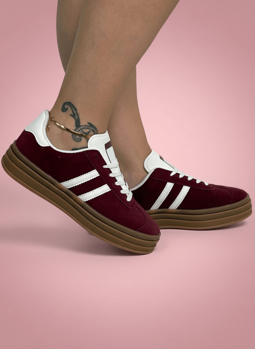 Sneakers Eco Camoscio Vibe Bordeux - Abbigliamento Jessica