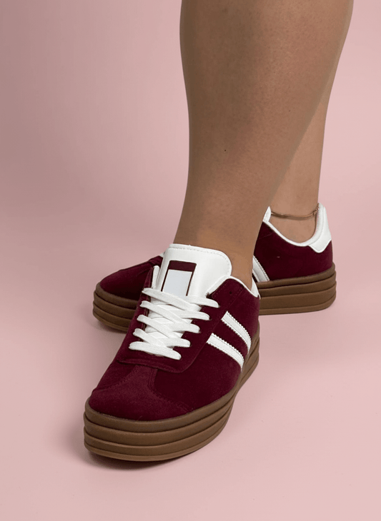 Sneakers Eco Camoscio Vibe Bordeux - Abbigliamento Jessica