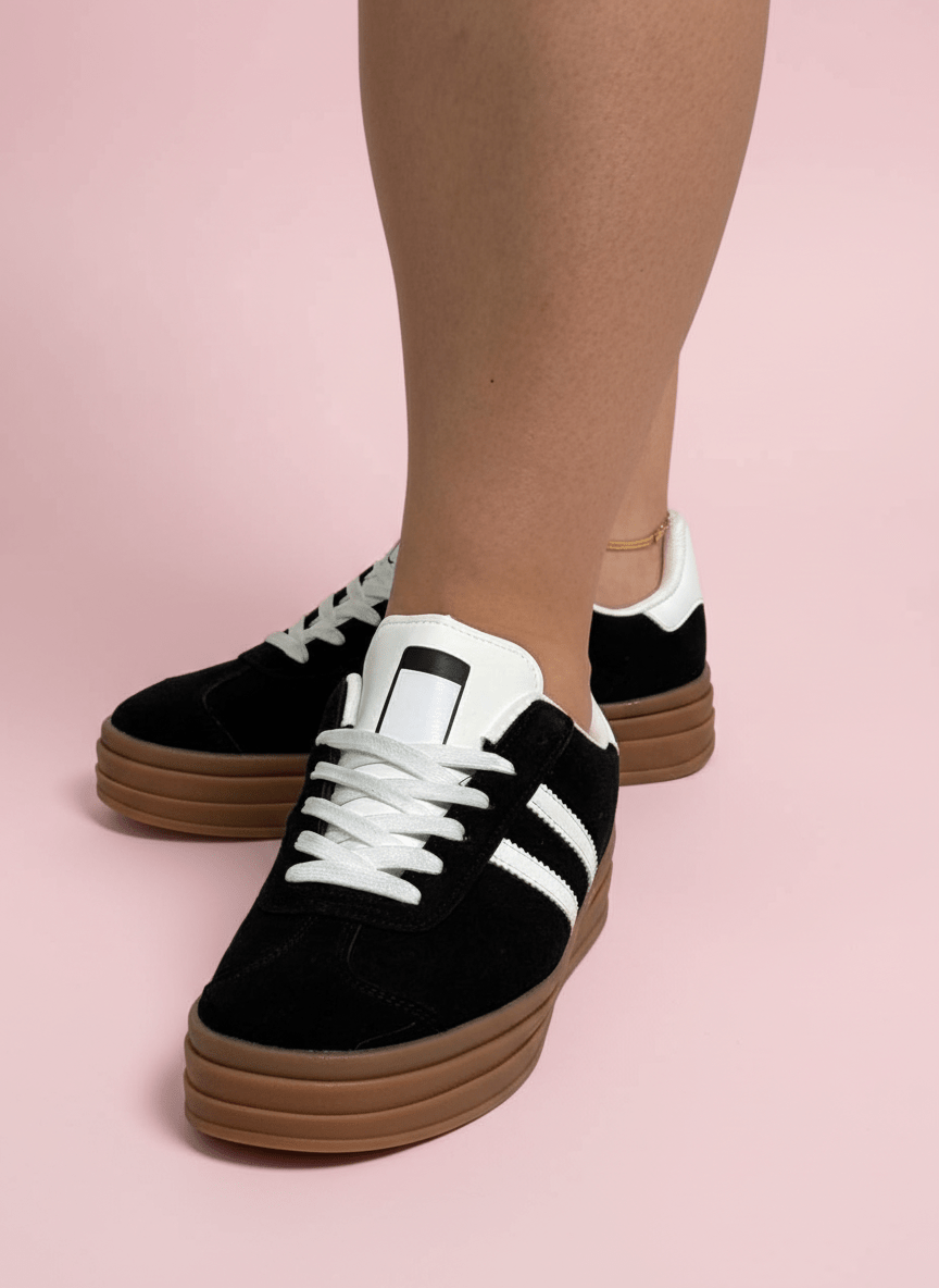 Sneakers Eco Camoscio Vibe Nero - Abbigliamento Jessica