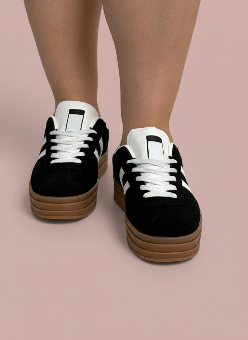 Sneakers Eco Camoscio Vibe Nero - Abbigliamento Jessica