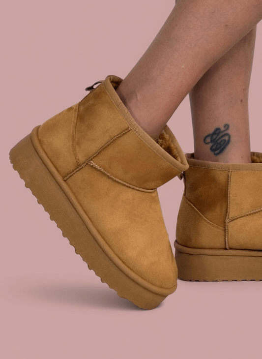 Stivaletto Cozy Platform Camel - Abbigliamento Jessica